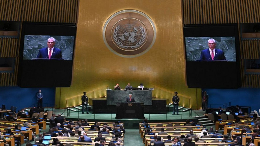 Díaz-Canel solicitó ante la ONU el fin de las sanciones para Cuba, Venezuela, Nicaragua y otros países