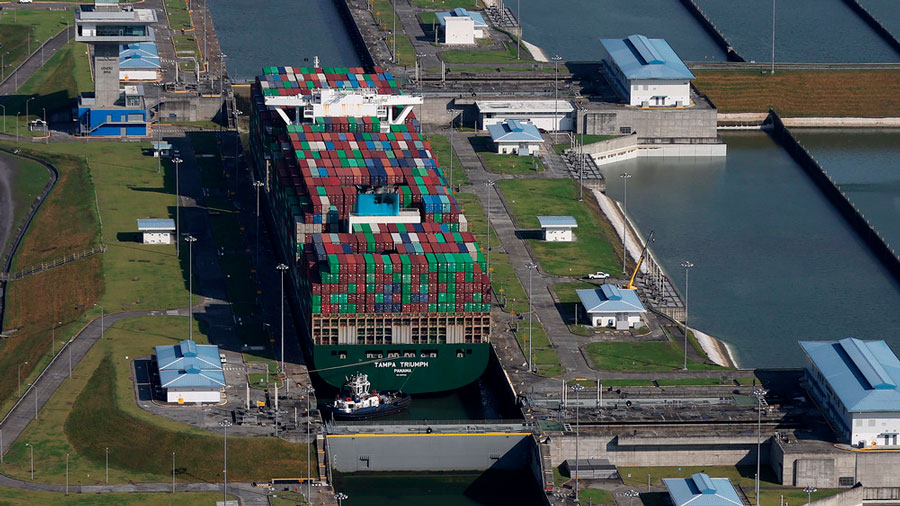Sequía golpea el comercio mundial a través del canal de Panamá