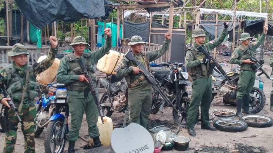 FANB desmanteló y destruyó una estructura clandestina para la minería ilegal en el sur del país