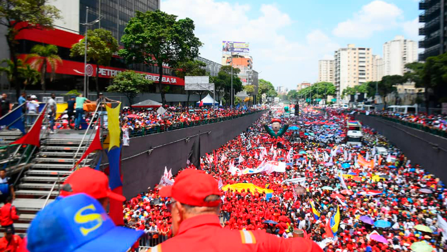 Psuv se movilizó en Caracas para apoyar a Maduro y conmemorar el Día del Trabajador