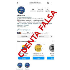 Saime denunció una nueva cuenta falsa en Instagram este #9Jun