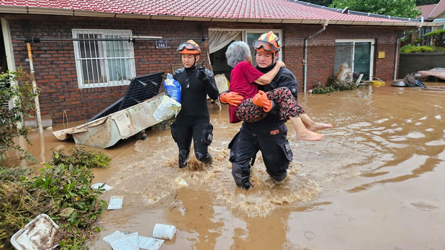 Lluvias récord en Corea del Sur dejan al menos 5 muertos y 3.500 evacuados