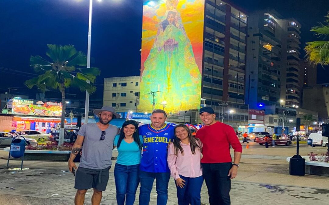 Gobernador Luis Marcano entregó el mural religioso más alto de Venezuela en honor a la Virgen del Valle