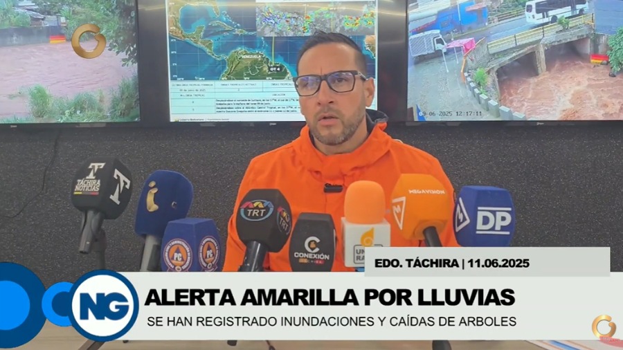 Táchira bajo alerta amarilla debido a intensas lluvias
