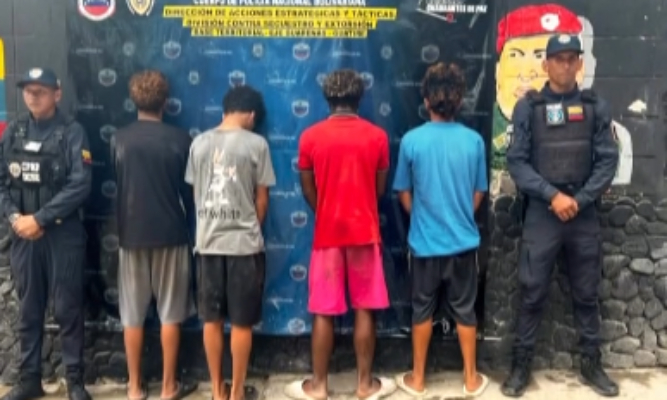 Presos 4 adolescentes en situación de calle por agredir a PNB en Miranda