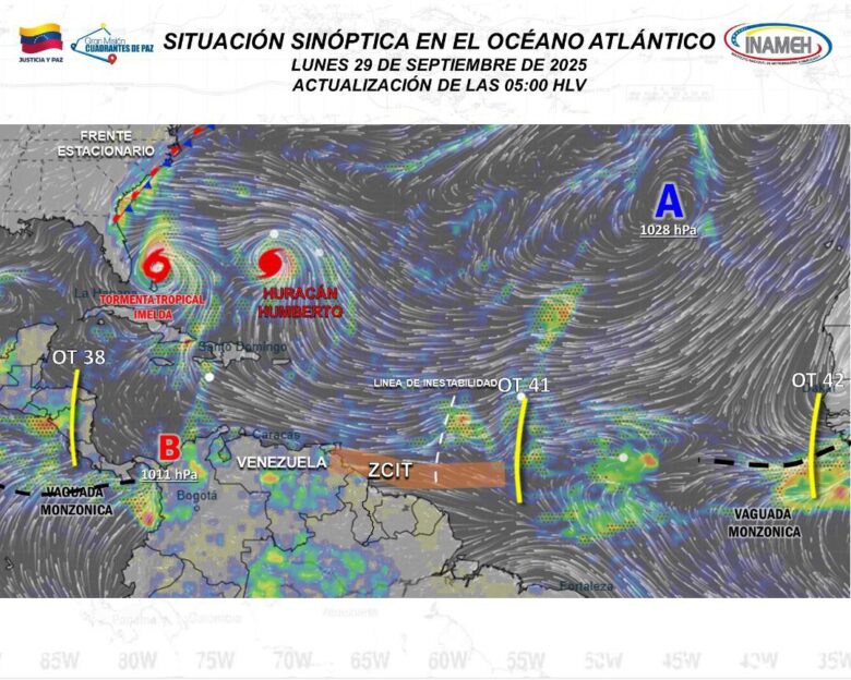 Inameh prevé lluvias y descargas eléctricas en gran parte del país