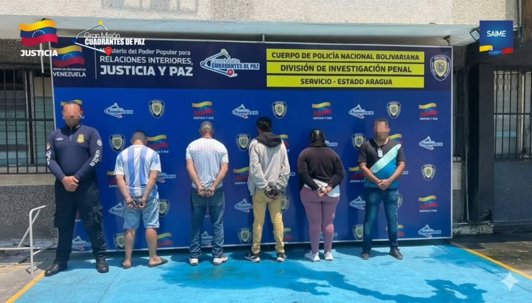 Detienen a tres hombres y una mujer por cobrar puestos en cola del Saime en Aragua