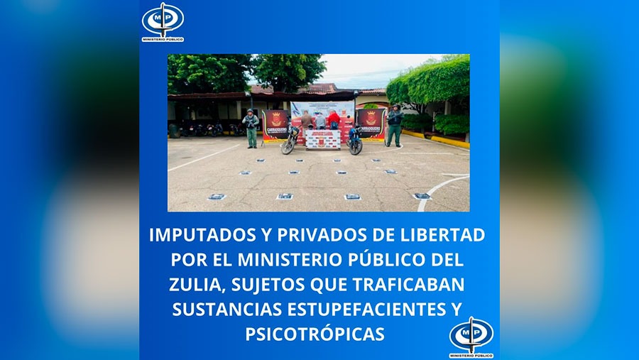 MP imputa tres sujetos por tráfico de drogas en el Zulia